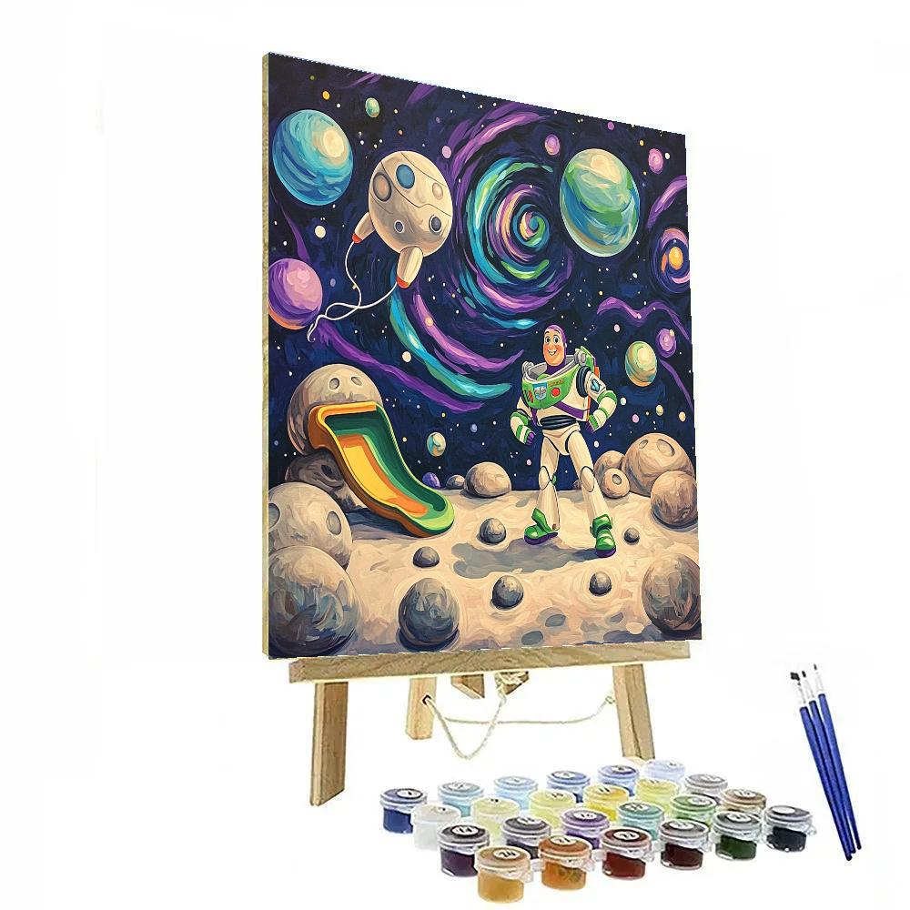 Buzz Lightyear Asteroid Playground Patrol Disney Inspired Paint by numbers art