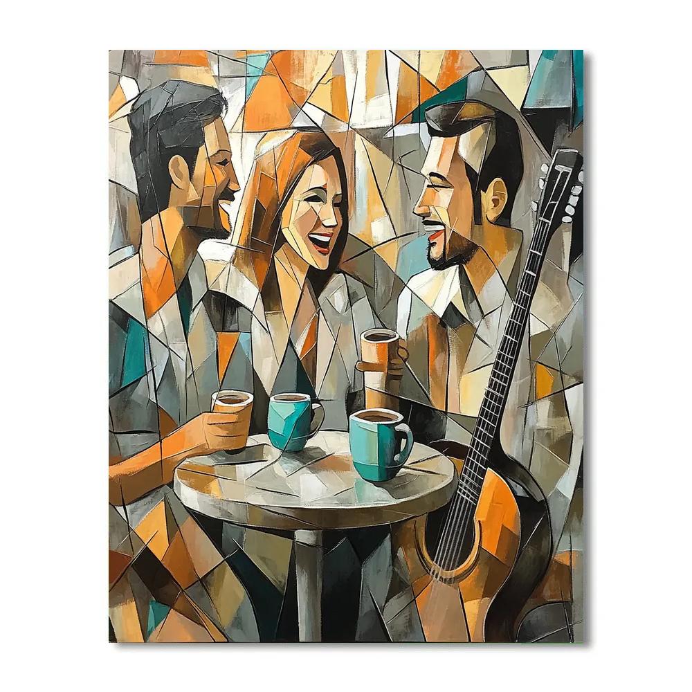 Pablo Picasso Inspired Abstract Cafe Friends painting number kit