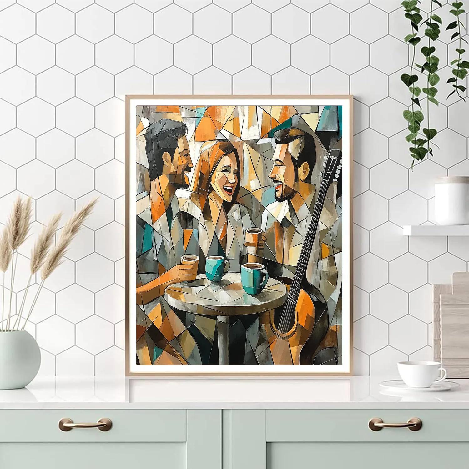 Pablo Picasso Inspired Abstract Cafe Friends painting number kit