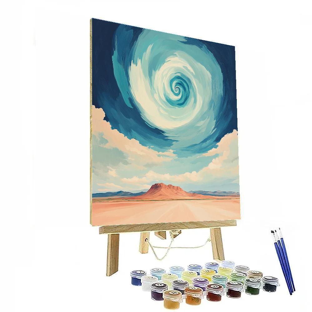 Georgia O Keeffe Inspired Sunlit Mesa With Spiral Cloud Vortex Number painting