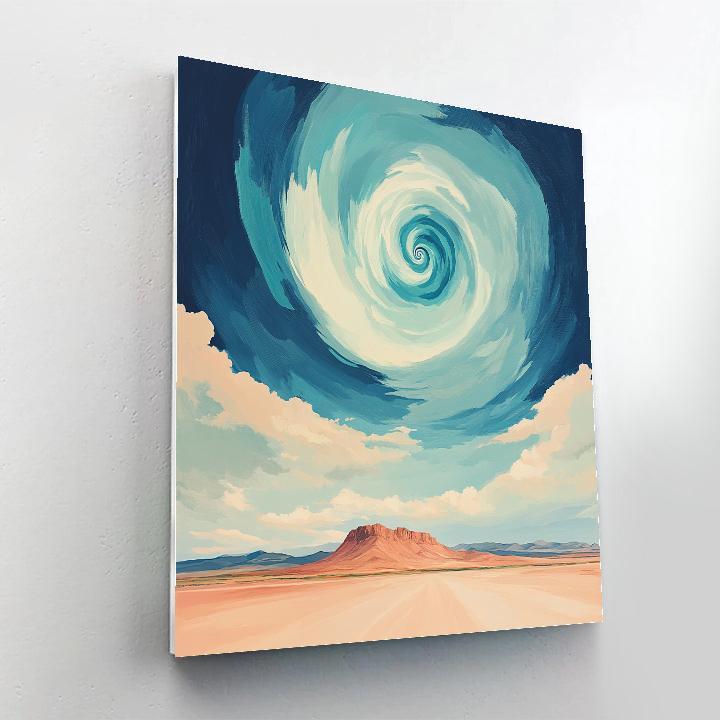 Georgia O Keeffe Inspired Sunlit Mesa With Spiral Cloud Vortex Number painting