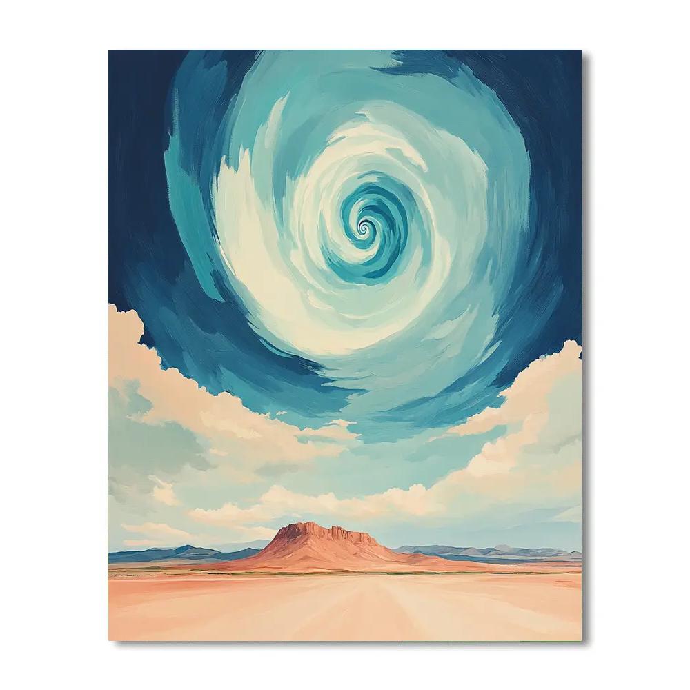 Georgia O Keeffe Inspired Sunlit Mesa With Spiral Cloud Vortex Number painting