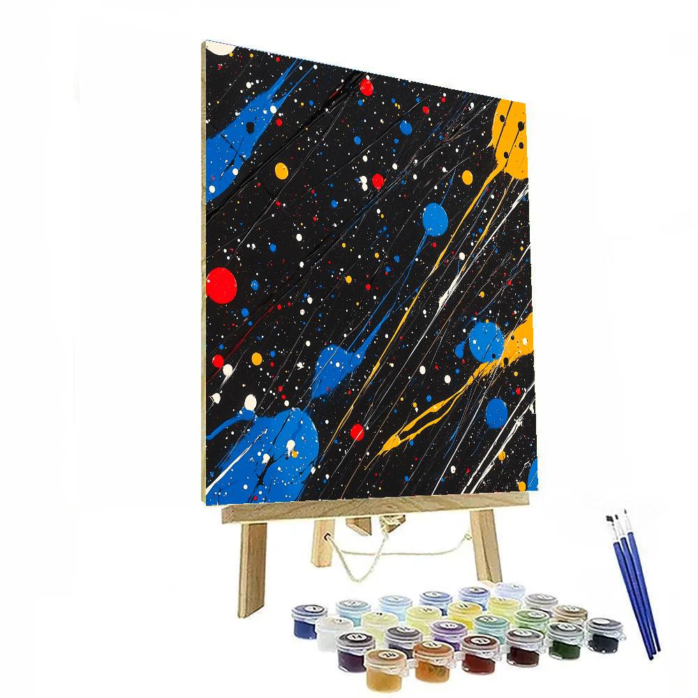 Jackson Pollock Inspired Monsoon Resonance Field paint by color