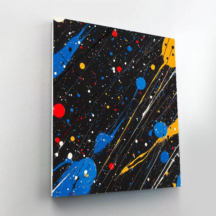 Jackson Pollock Inspired Monsoon Resonance Field paint by color