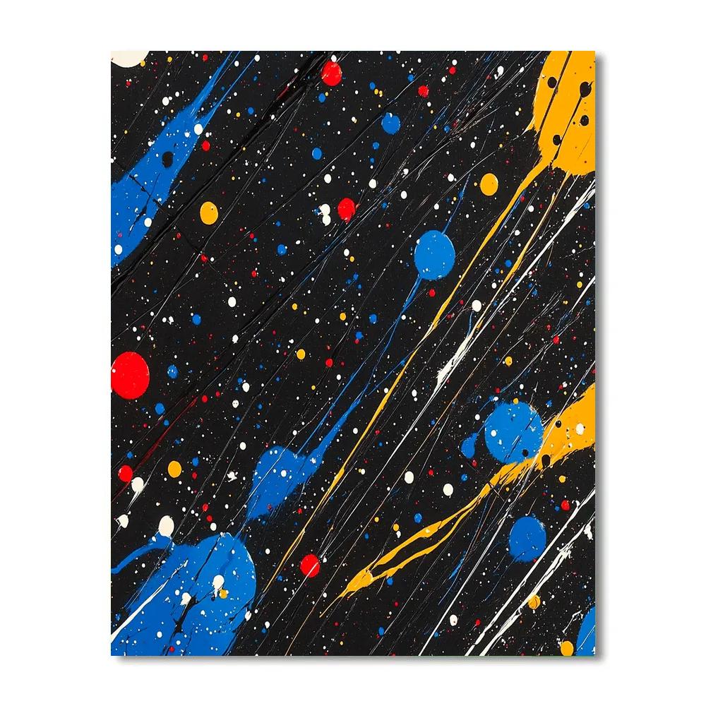 Jackson Pollock Inspired Monsoon Resonance Field paint by color