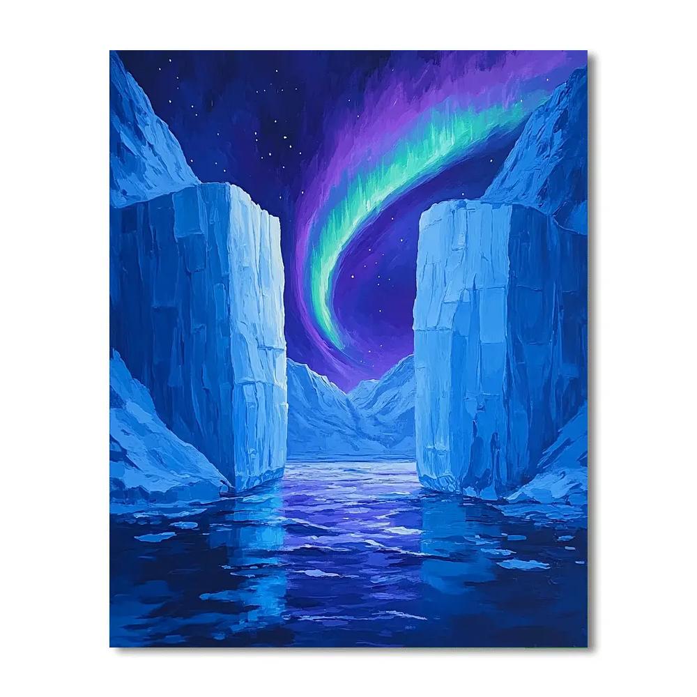 Lawren Harris Inspired Aurora Arc Over Silent Iceberg Channel Paint by numbers art