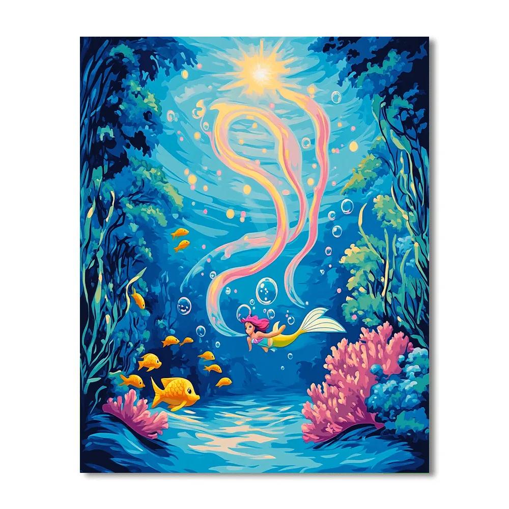 Ariel Coral Comet Lagoon Disney Inspired paint by color