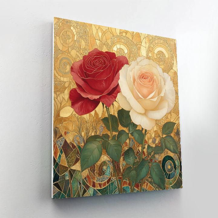 Gustav Klimt Inspired Golden Garden Roses Painting by numbers kit