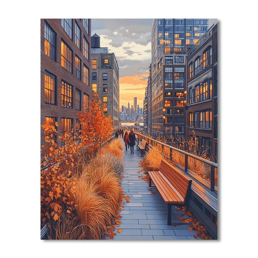 The High Line Autumn Walkway New York City United States DIY paint by numbers