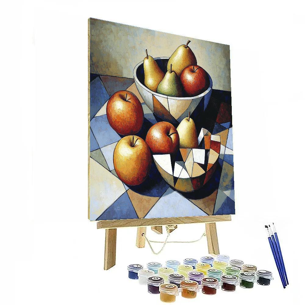 Pablo Picasso Inspired Prism Orchard Still Life paint by number