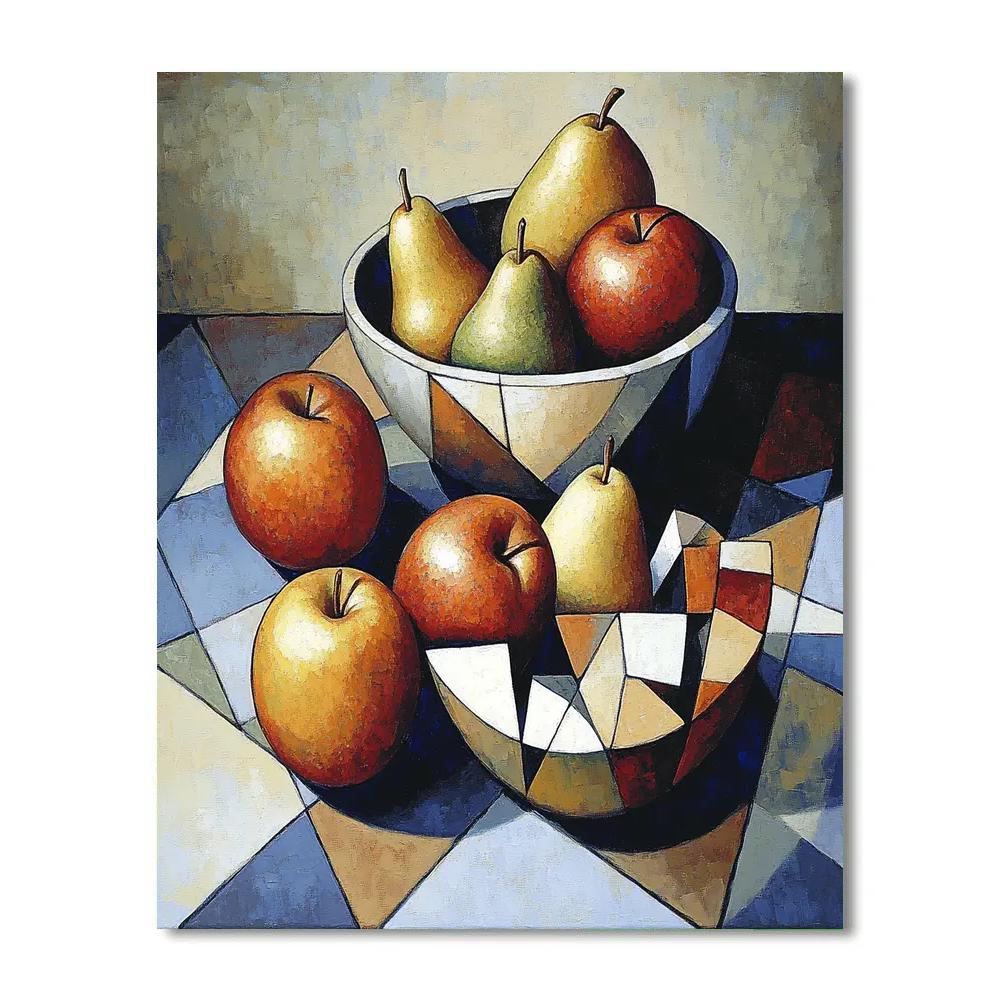 Pablo Picasso Inspired Prism Orchard Still Life paint by number