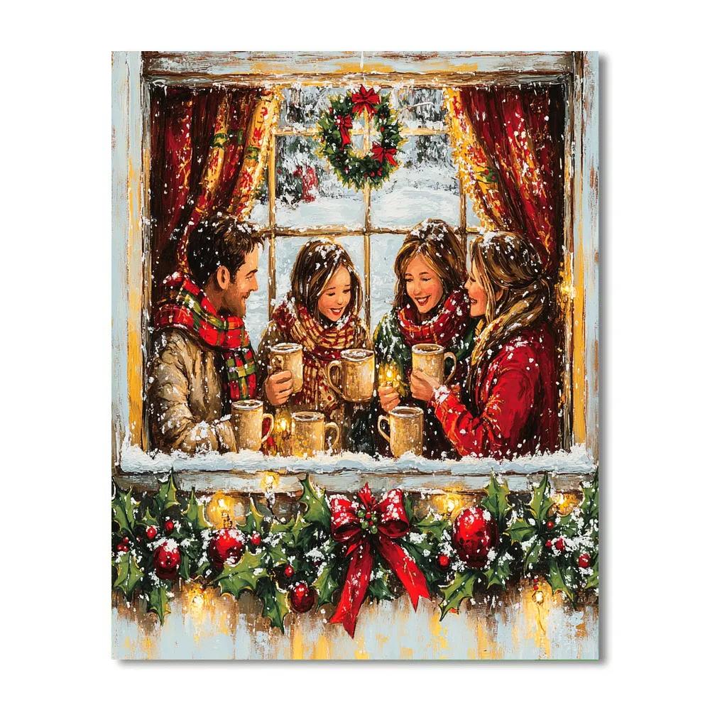 Holly Window Reunion paint by numbers