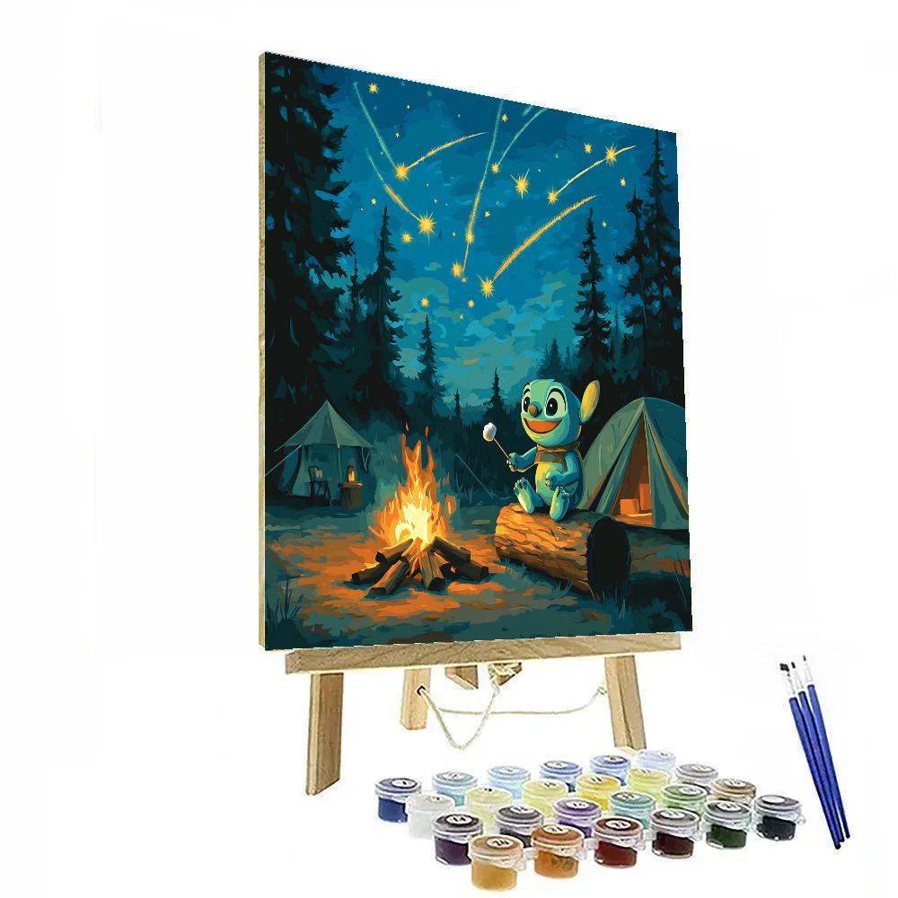 Stitch Meteor Marshmallow Campfire Disney Inspired Numbered painting kits