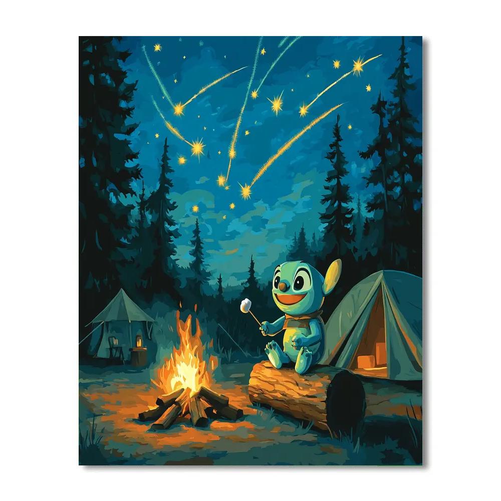 Stitch Meteor Marshmallow Campfire Disney Inspired Numbered painting kits