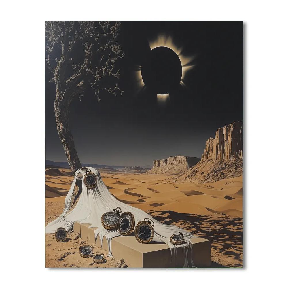 Salvador Dali Inspired Desert Clock Eclipse Paint by numbers art