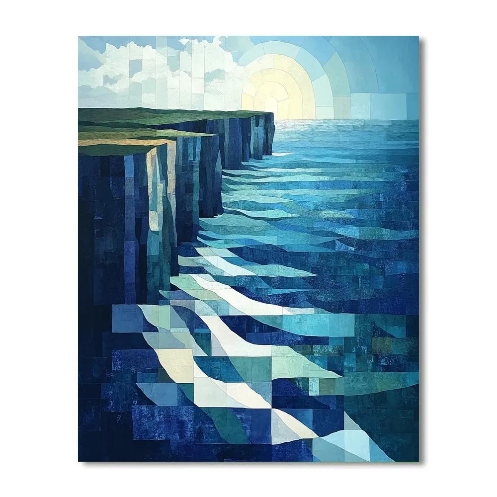 Pablo Picasso Inspired Shattered Coastal Headland painting number kit