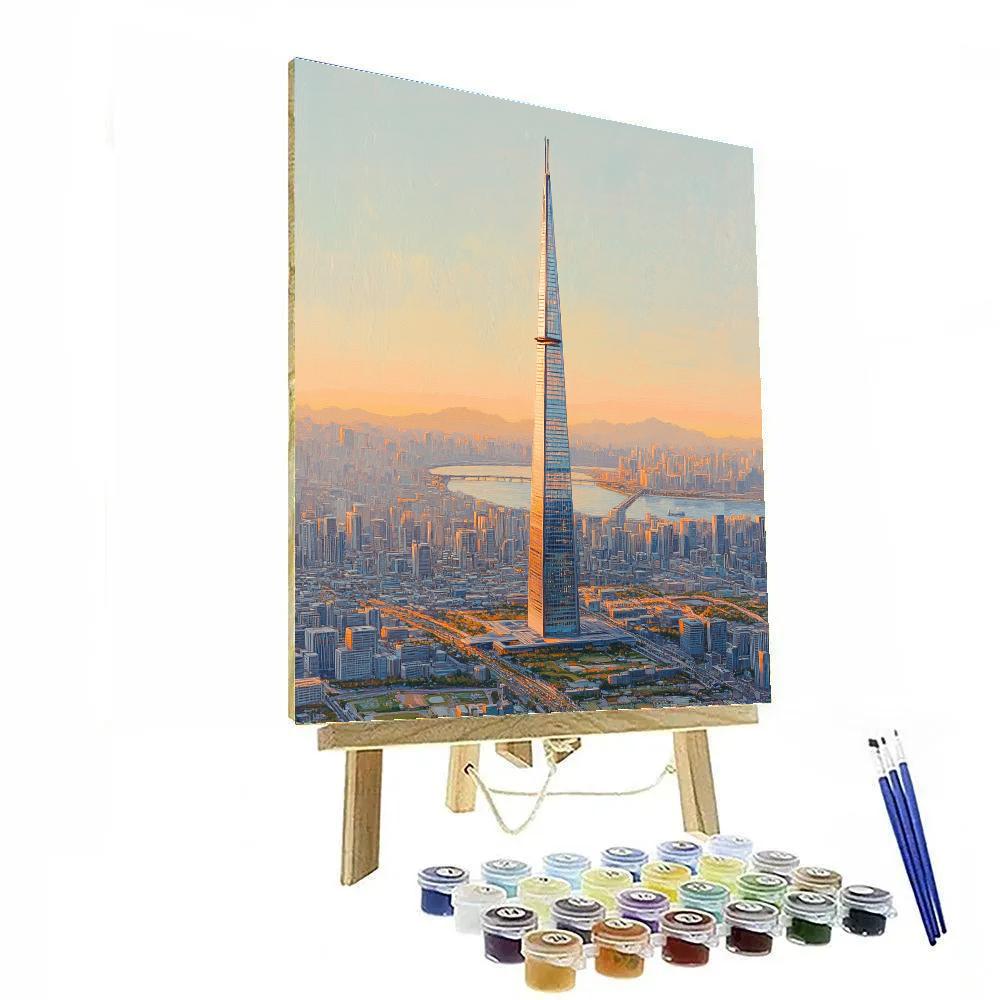 Lotte World Tower Viewpoint In Seoul South Korea Painting by numbers kit