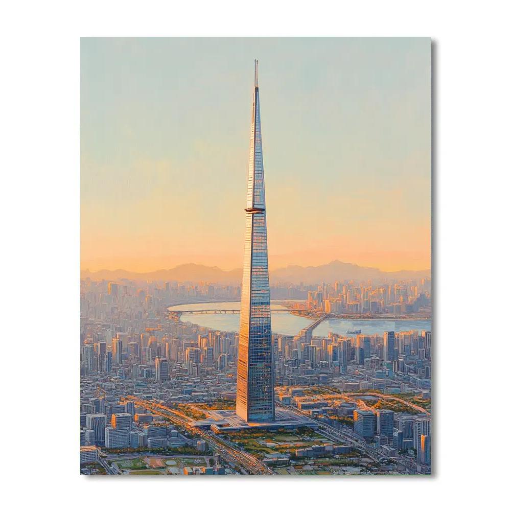 Lotte World Tower Viewpoint In Seoul South Korea Painting by numbers kit