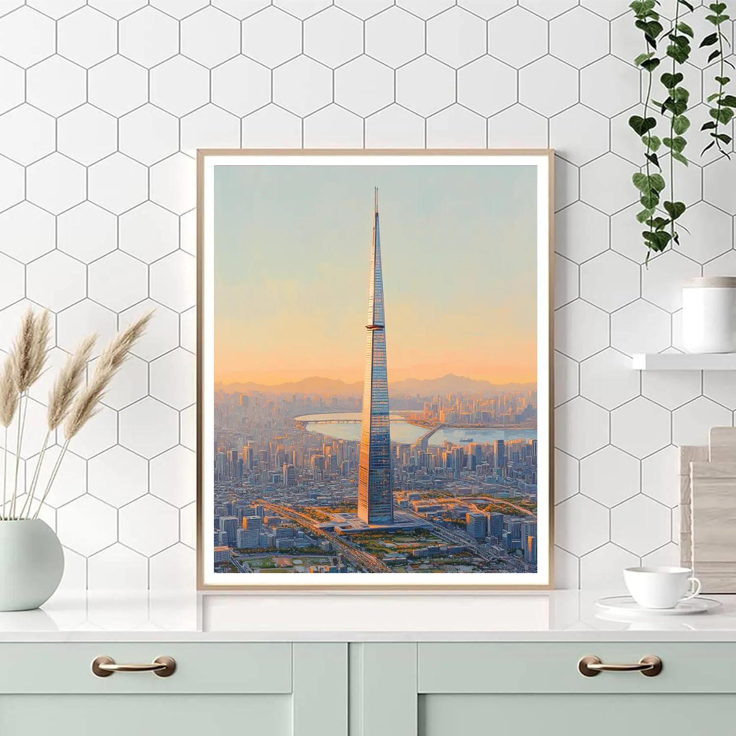 Lotte World Tower Viewpoint In Seoul South Korea Painting by numbers kit