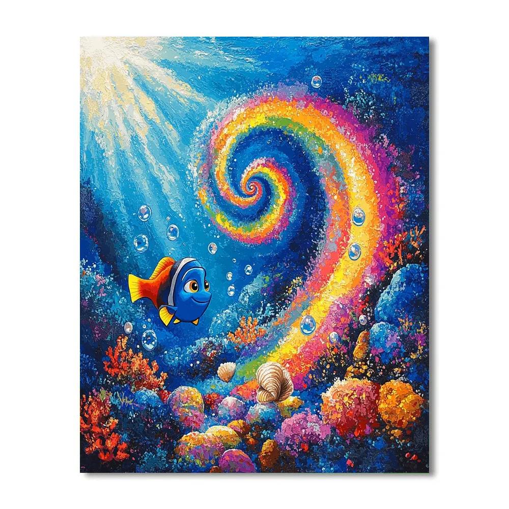 Dory Rainbow Reef Map Quest Disney Inspired Number painting