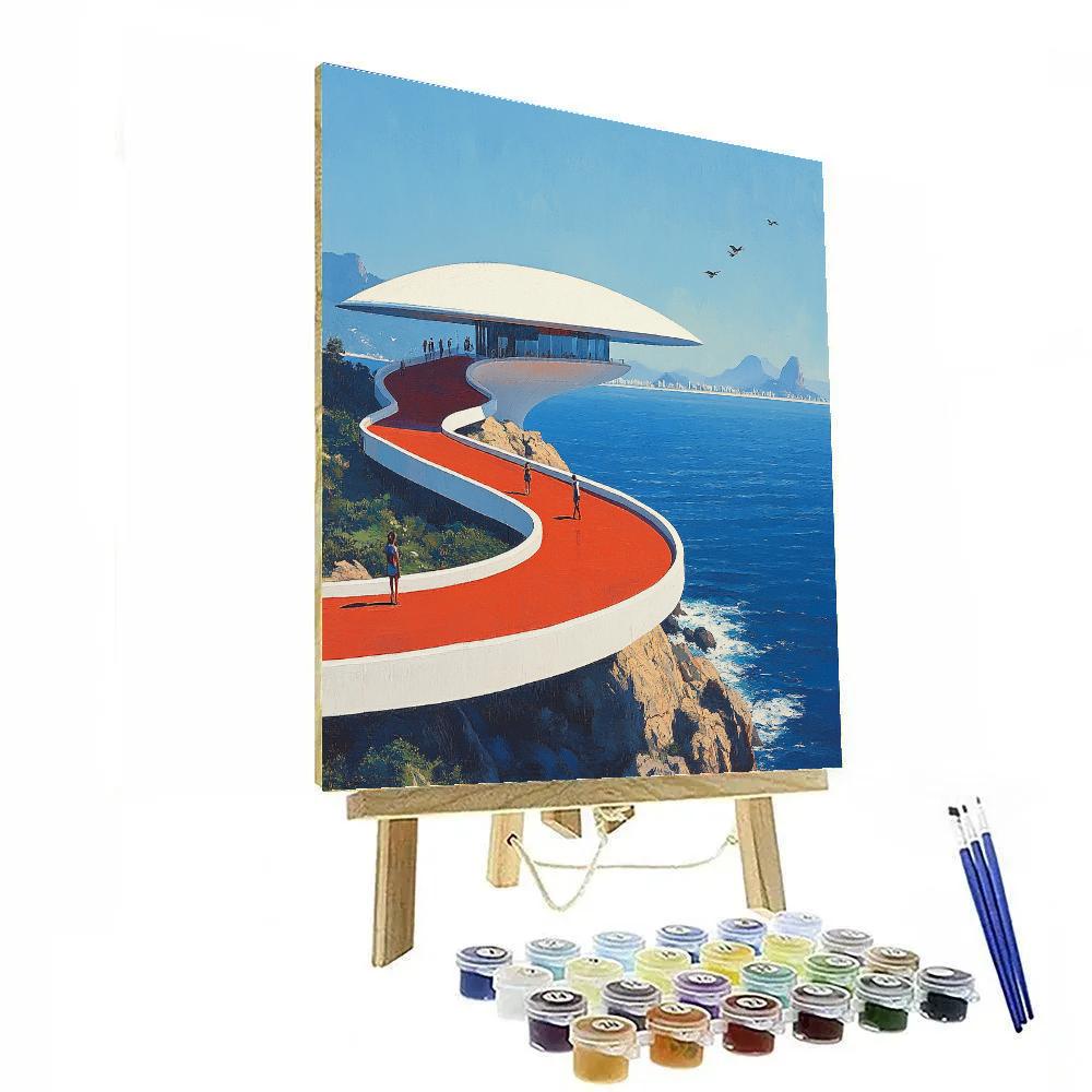 Niteroi Contemporary Art Museum Overlooking Rio De Janeiro Brazil Painting by numbers kit