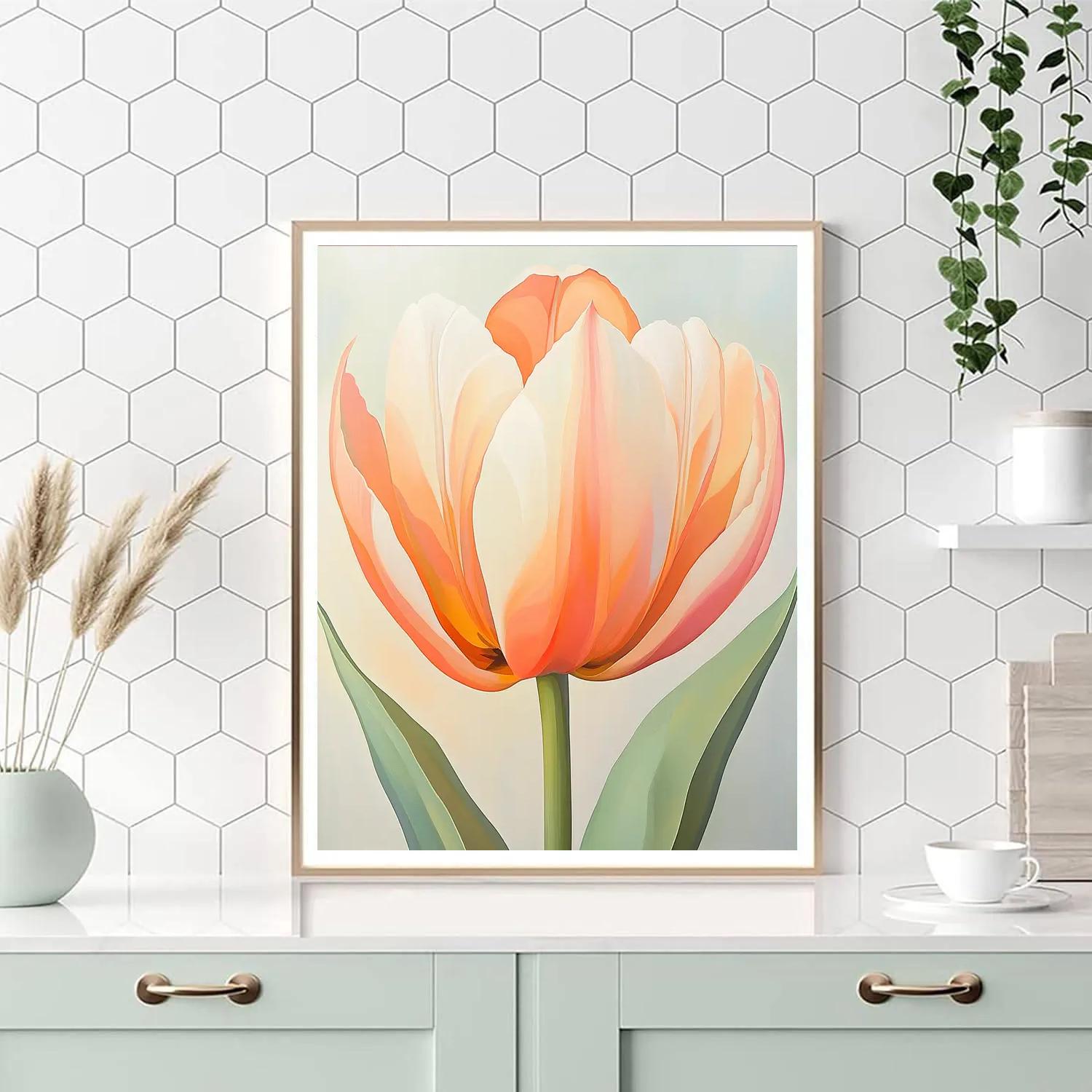 Georgia OKeeffe Inspired Giant Tulip Sunrise Numbered painting kits