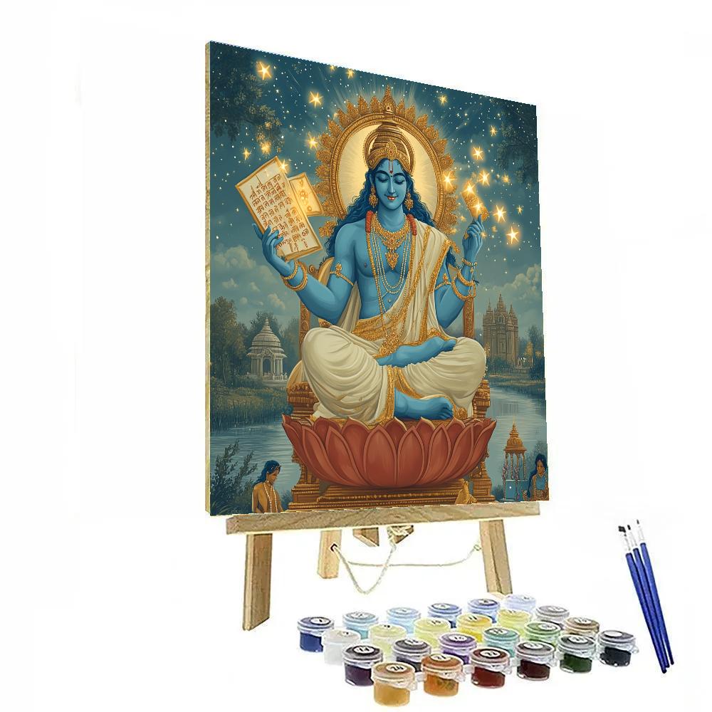 Vishnu Reading The Constellation Vedas Paint by numbers art