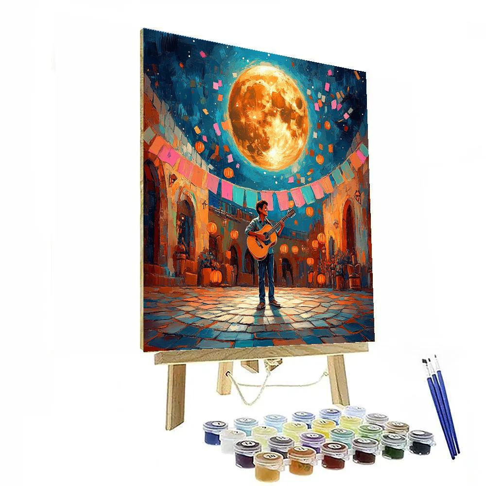 Miguel Guitar Moonbeam Plaza Disney Inspired Painting by numbers kit