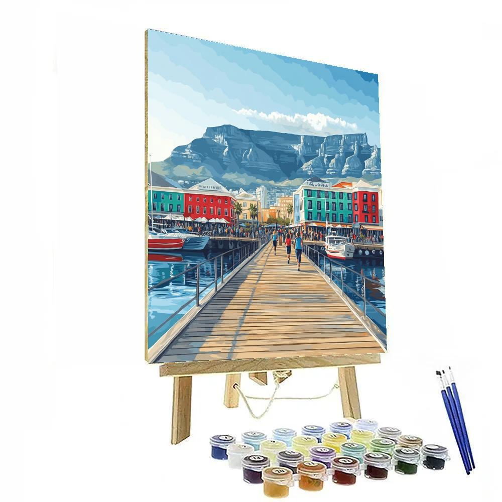 Cape Town Waterfront Boardwalk With Table Mountain South Africa paint by number