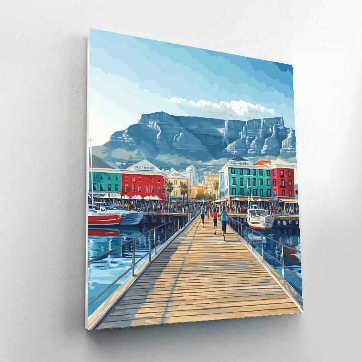Cape Town Waterfront Boardwalk With Table Mountain South Africa paint by number