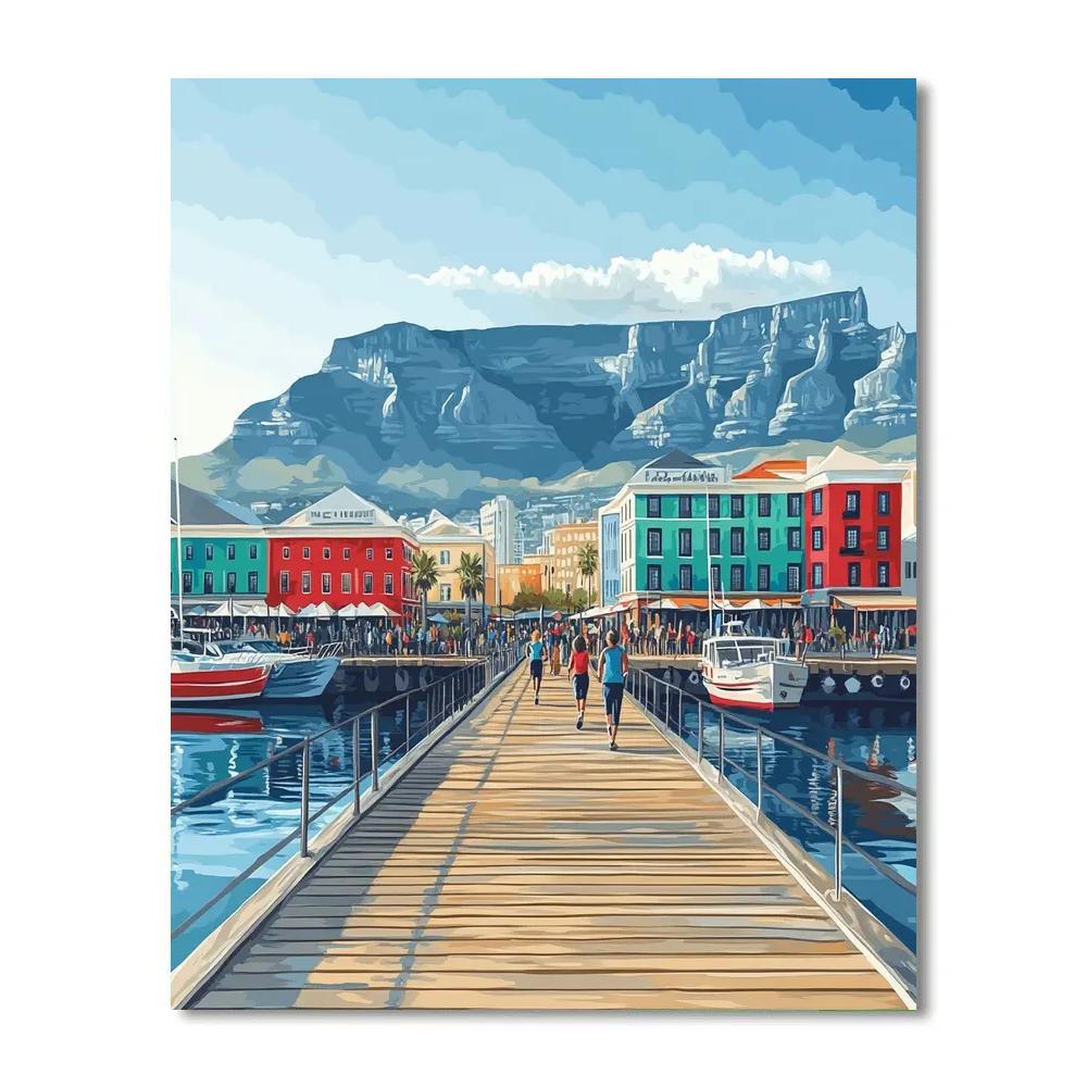 Cape Town Waterfront Boardwalk With Table Mountain South Africa paint by number