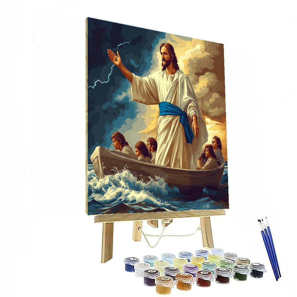 Storm Calmed By Jesus At Sea paint by number