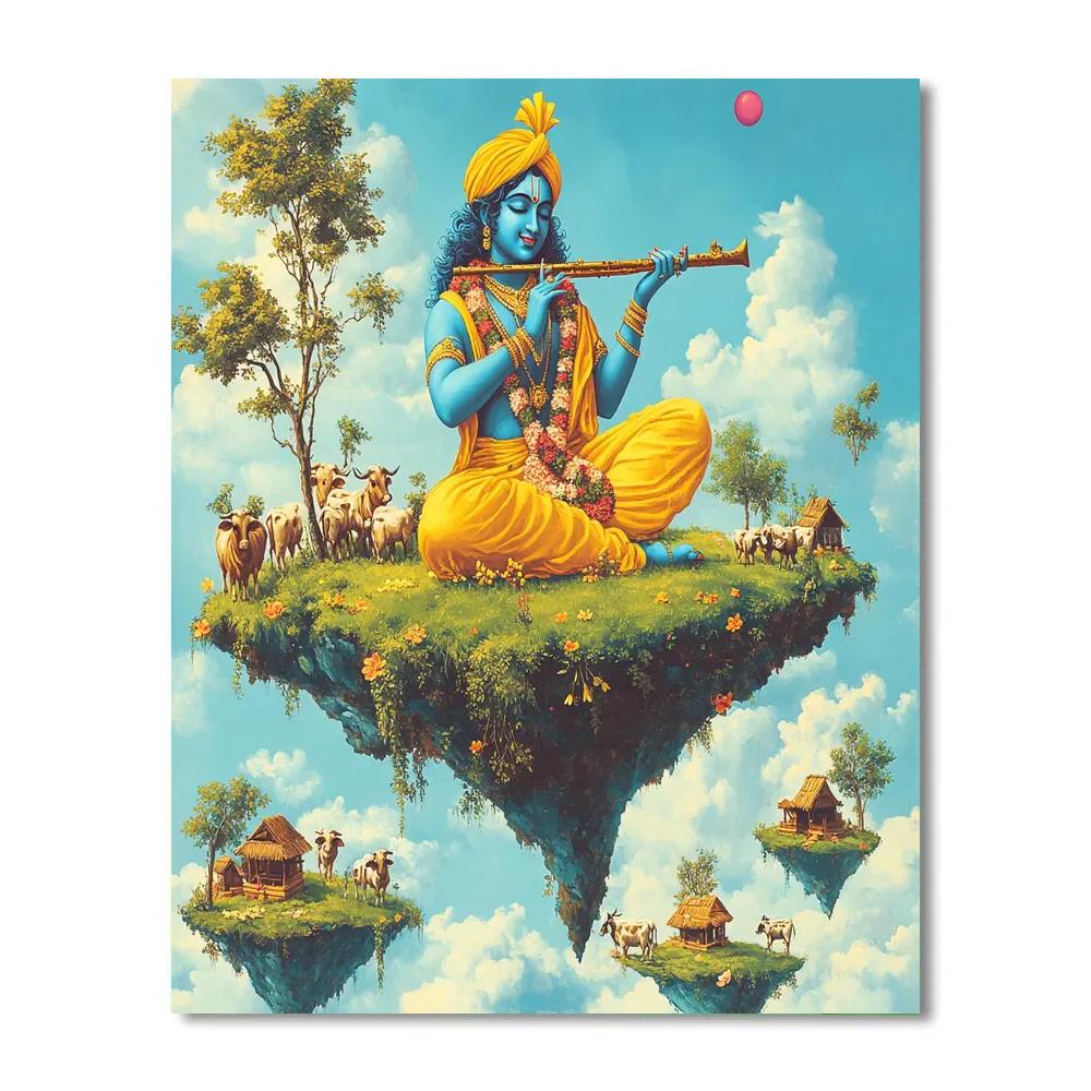 Krishna Plays Raga For Floating Islands Painting by numbers kit