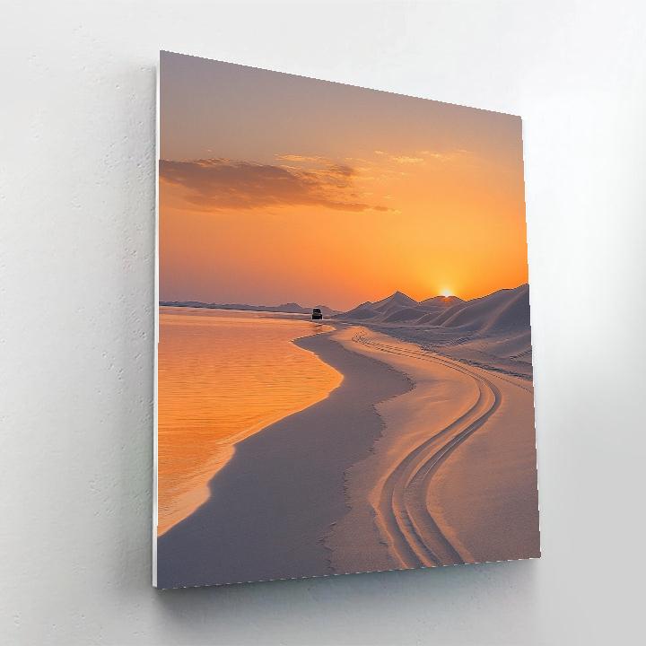Wadi Rum Style Desert Park At Doha Inland Sea Qatar Numbered painting kits