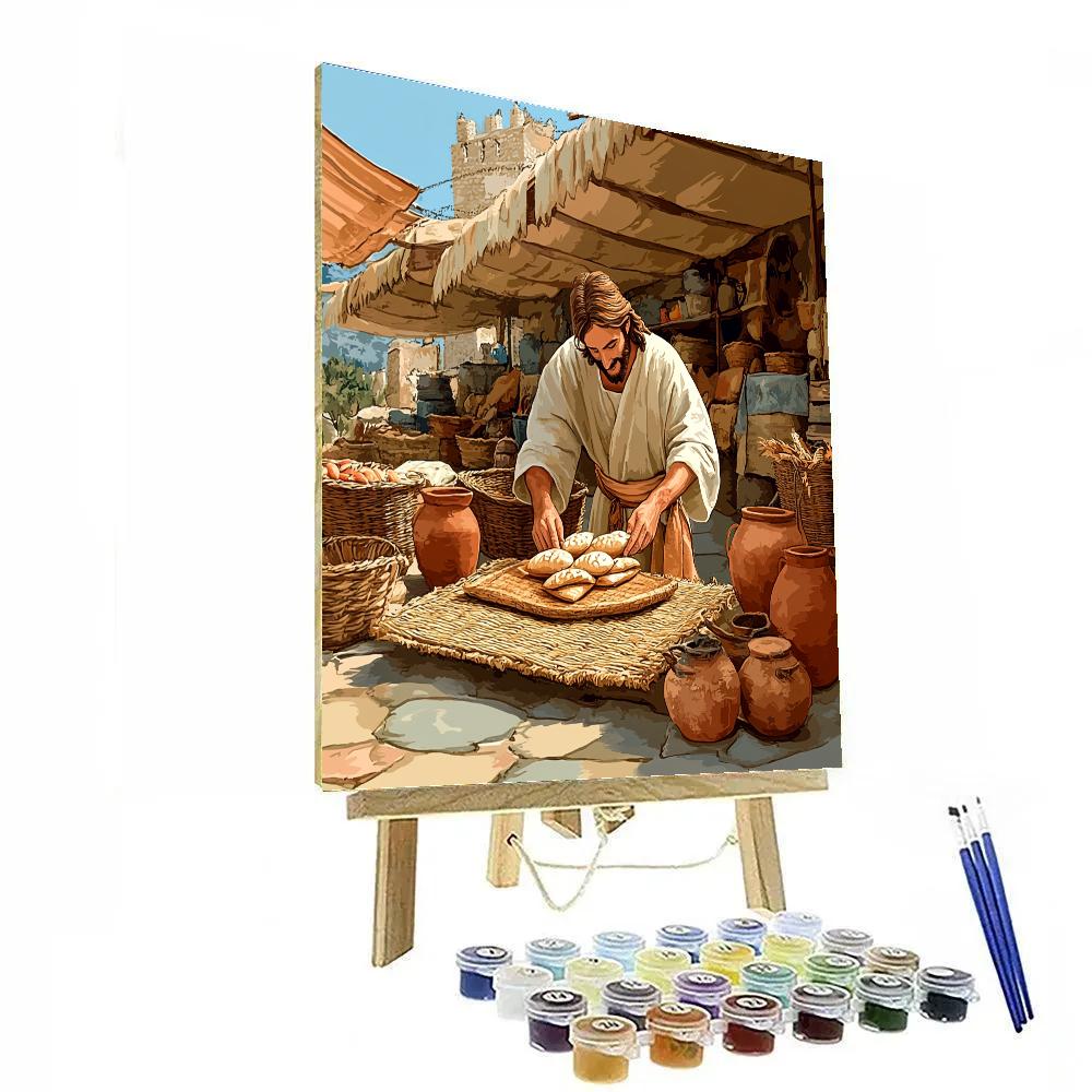 Jesus Bread And Fish Market Blessing Paint by numbers kits