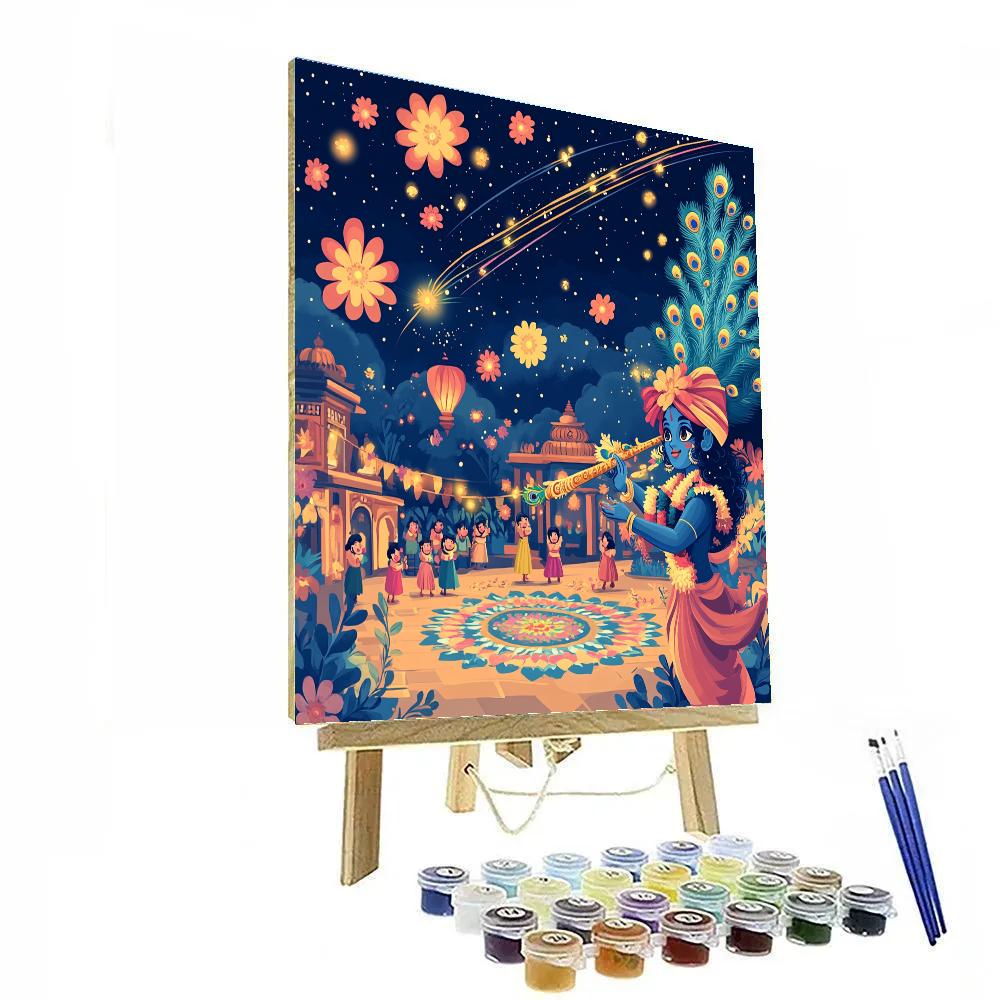 Krishna And The Meteor Blossom Festival Numbered painting kits