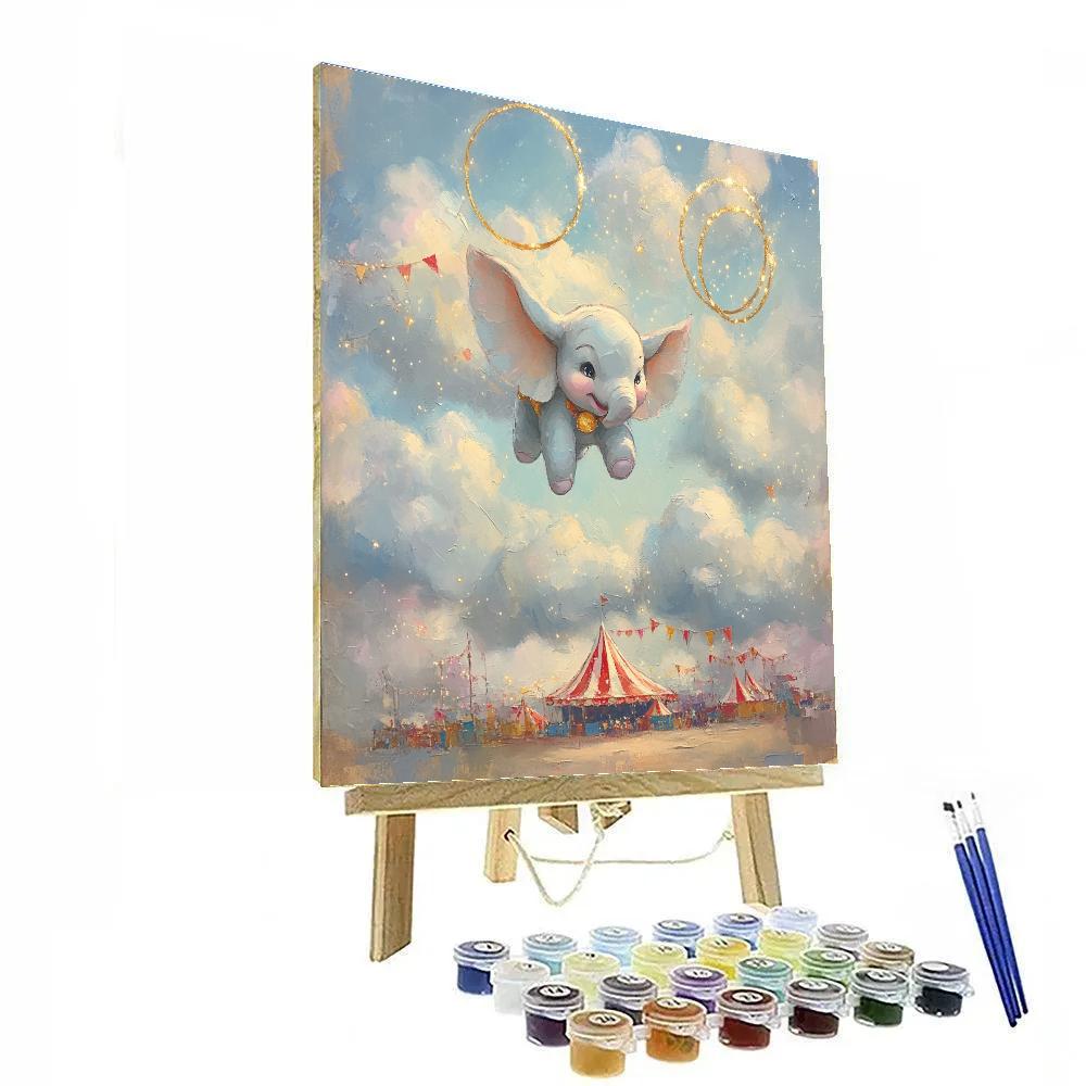 Dumbo Cloud Ring Circus Sky Disney Inspired Paint by numbers art