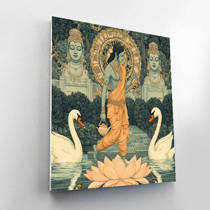 Brahma Lotus Clockwork Garden DIY paint by numbers
