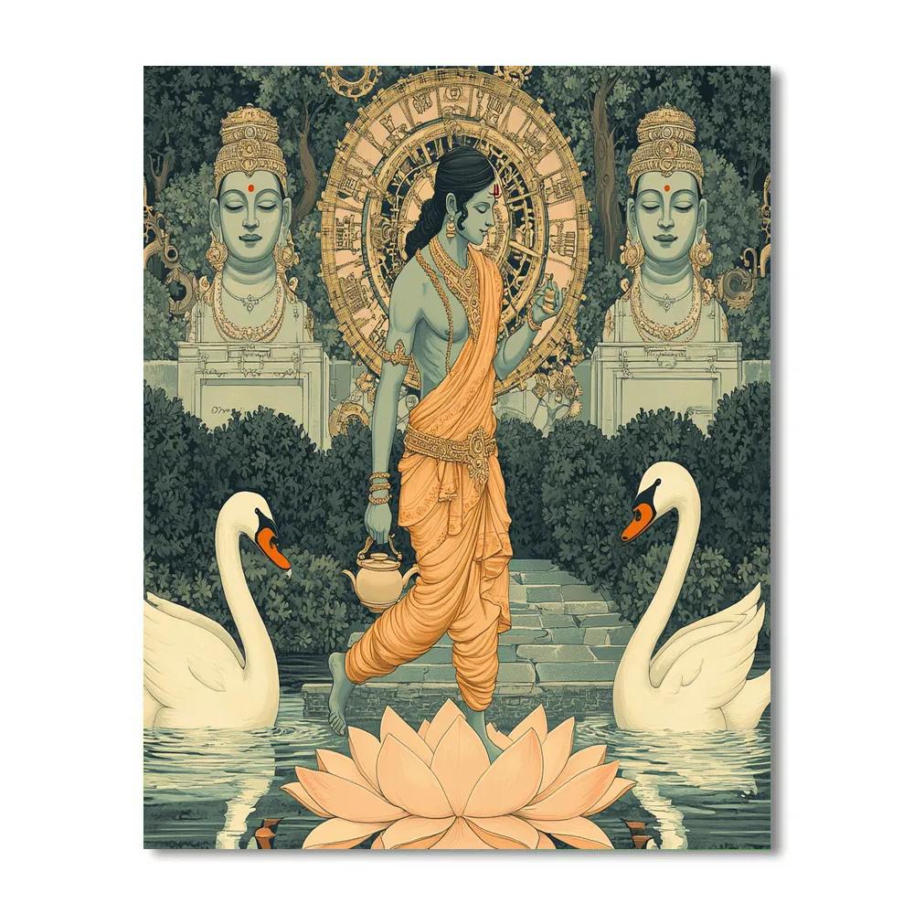 Brahma Lotus Clockwork Garden DIY paint by numbers