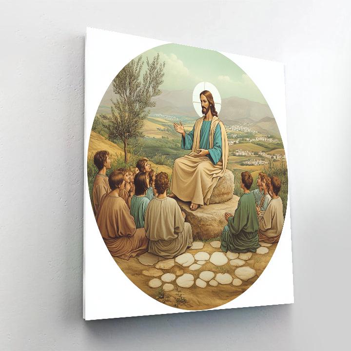 Hillside Teaching Circle Jesus paint by color