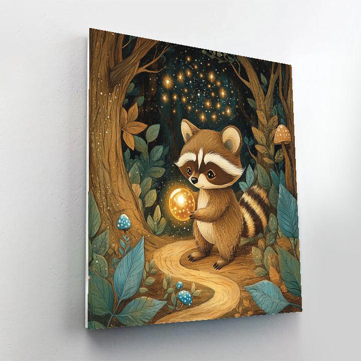 Meeko Forest Space Snack Hunt Disney Inspired Number painting