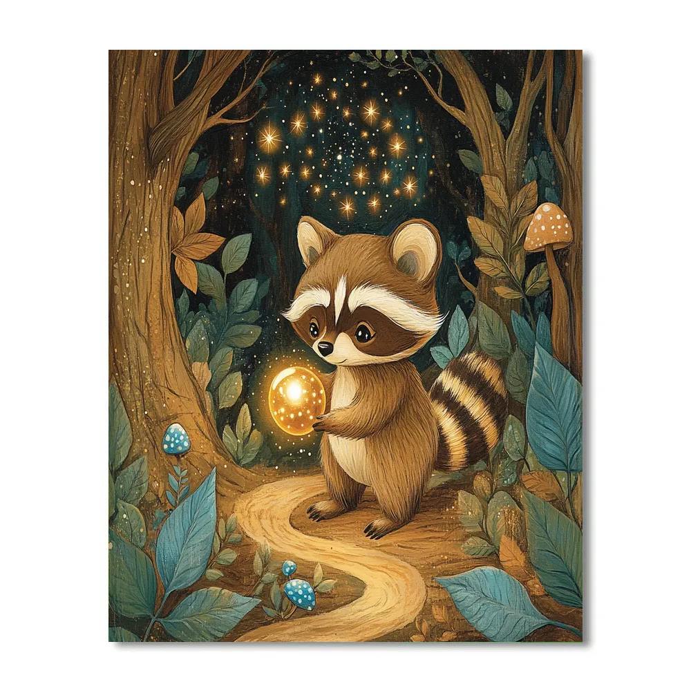 Meeko Forest Space Snack Hunt Disney Inspired Number painting