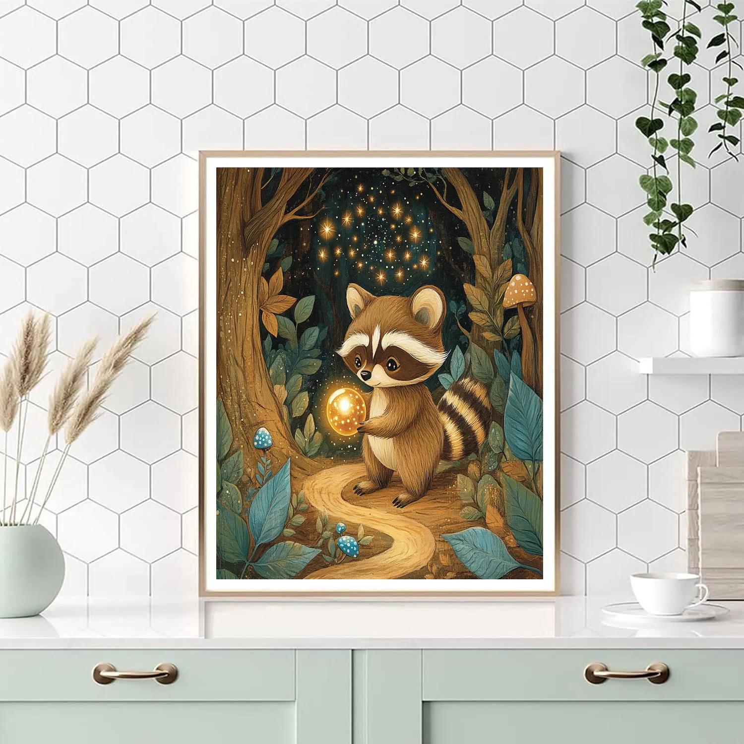 Meeko Forest Space Snack Hunt Disney Inspired Number painting