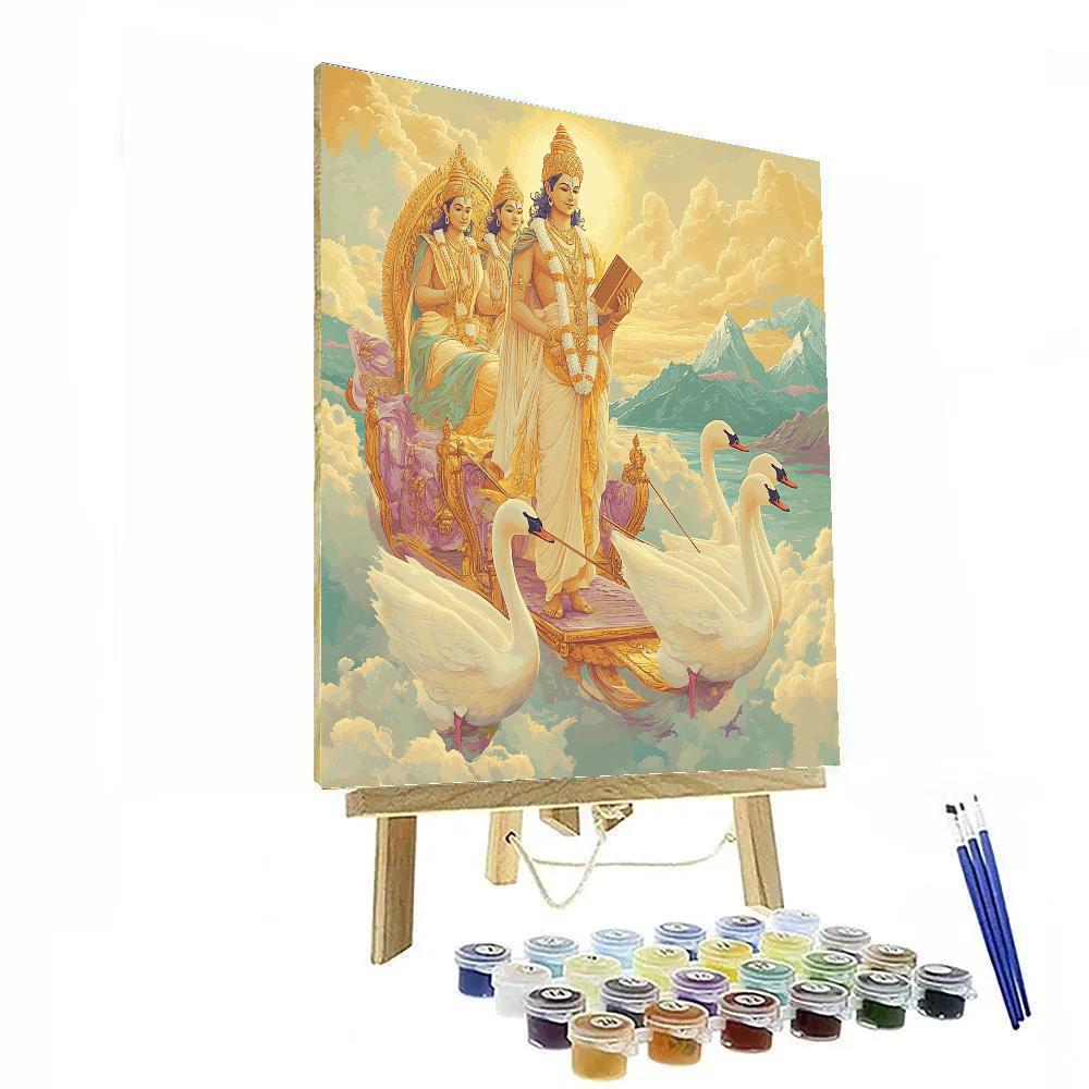 Swan Chariot In Brahma Dawn Sky DIY paint by numbers