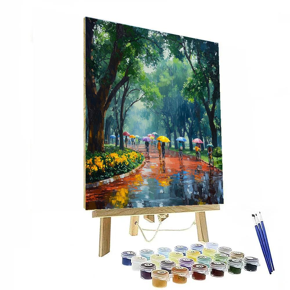 Bangalore Cubbon Park Rainy Season Pathways India Painting by numbers kit