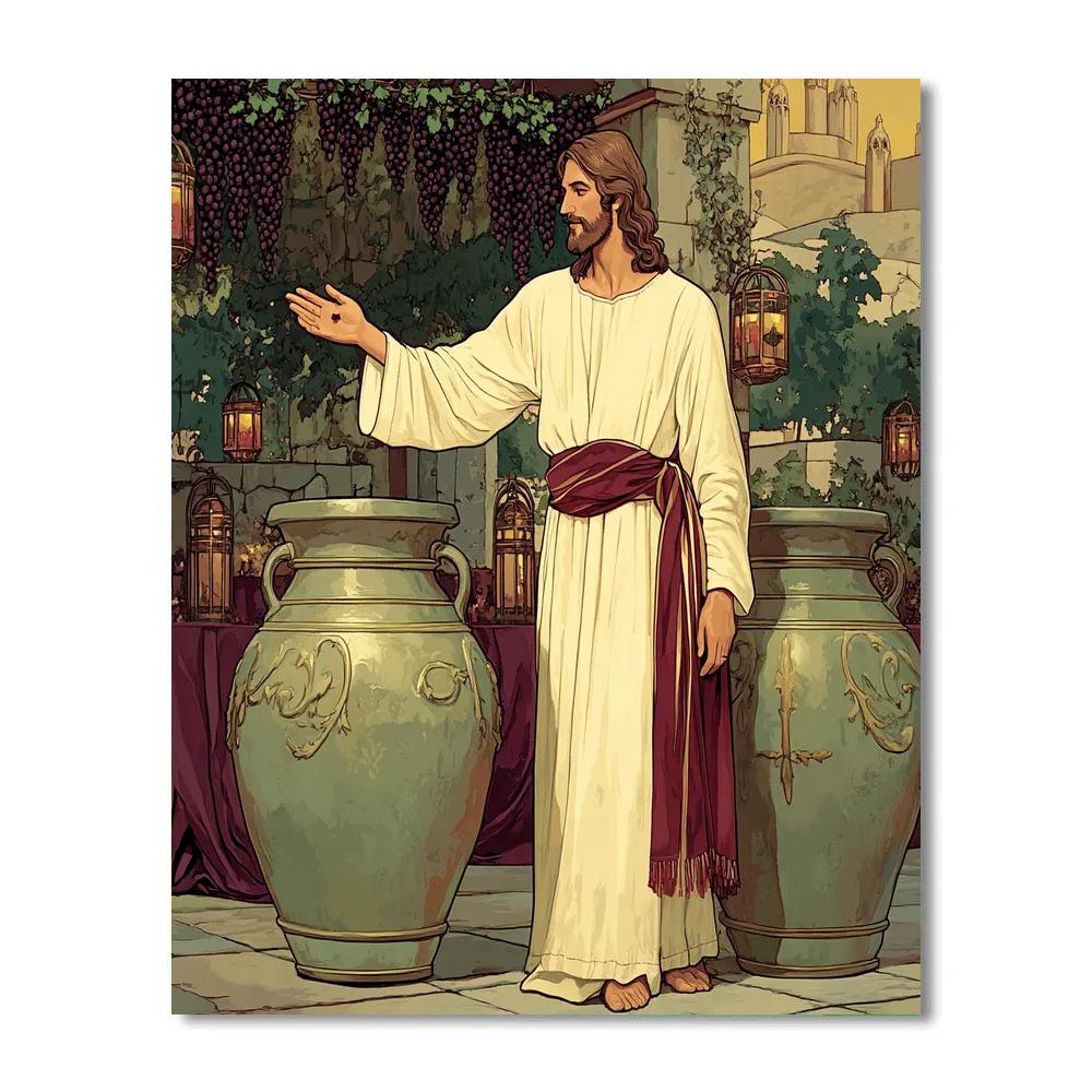 Jesus Water Jar At Cana Number painting