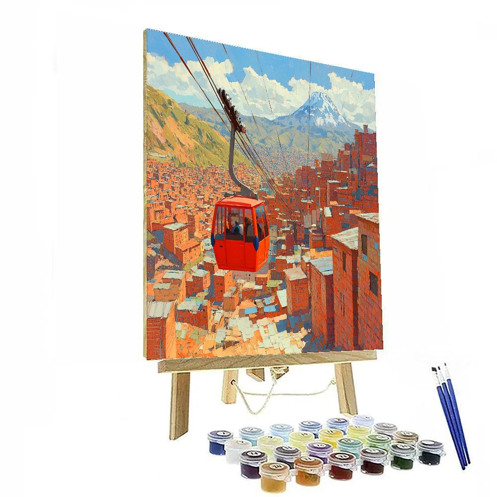 La Paz Cable Car Over Urban Hills Bolivia paint by number
