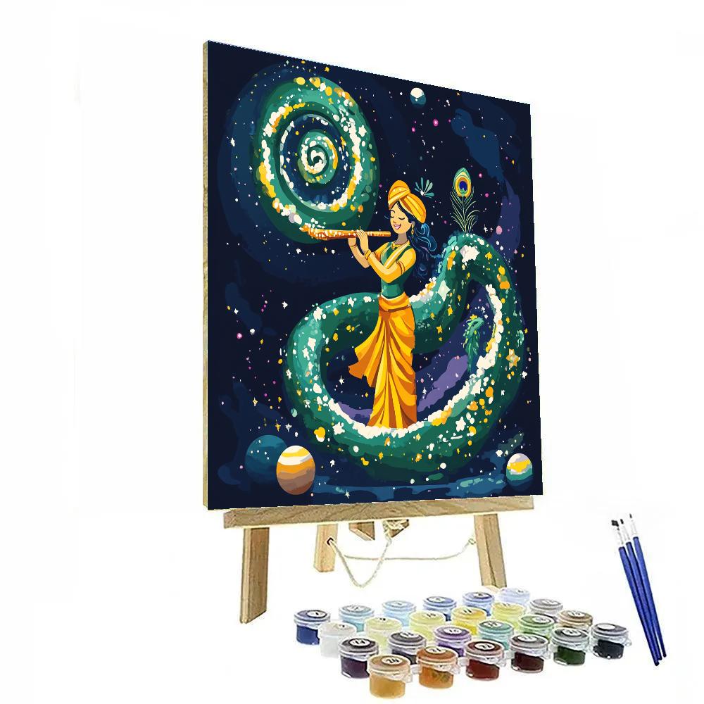 Krishna Tames The Spiral Galaxy Serpent paint by numbers