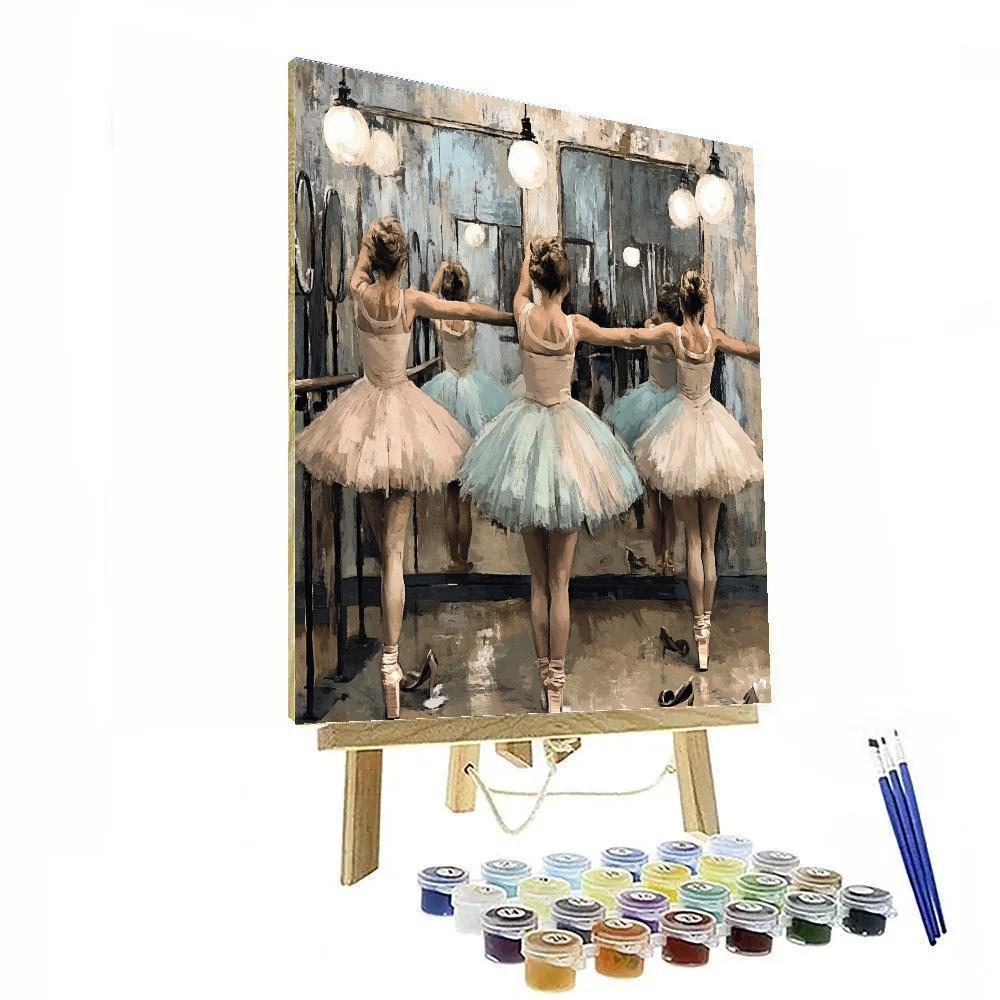 Edgar Degas Inspired Ballet Rehearsal Backstage Number painting