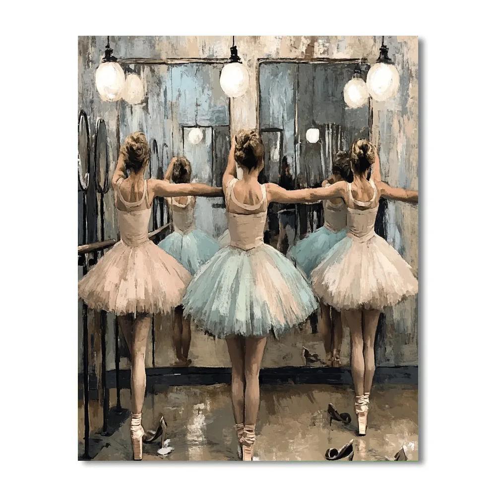Edgar Degas Inspired Ballet Rehearsal Backstage Number painting